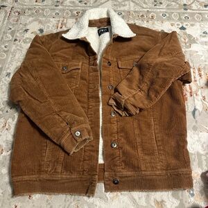 Brown corduroy Sherpa jacket